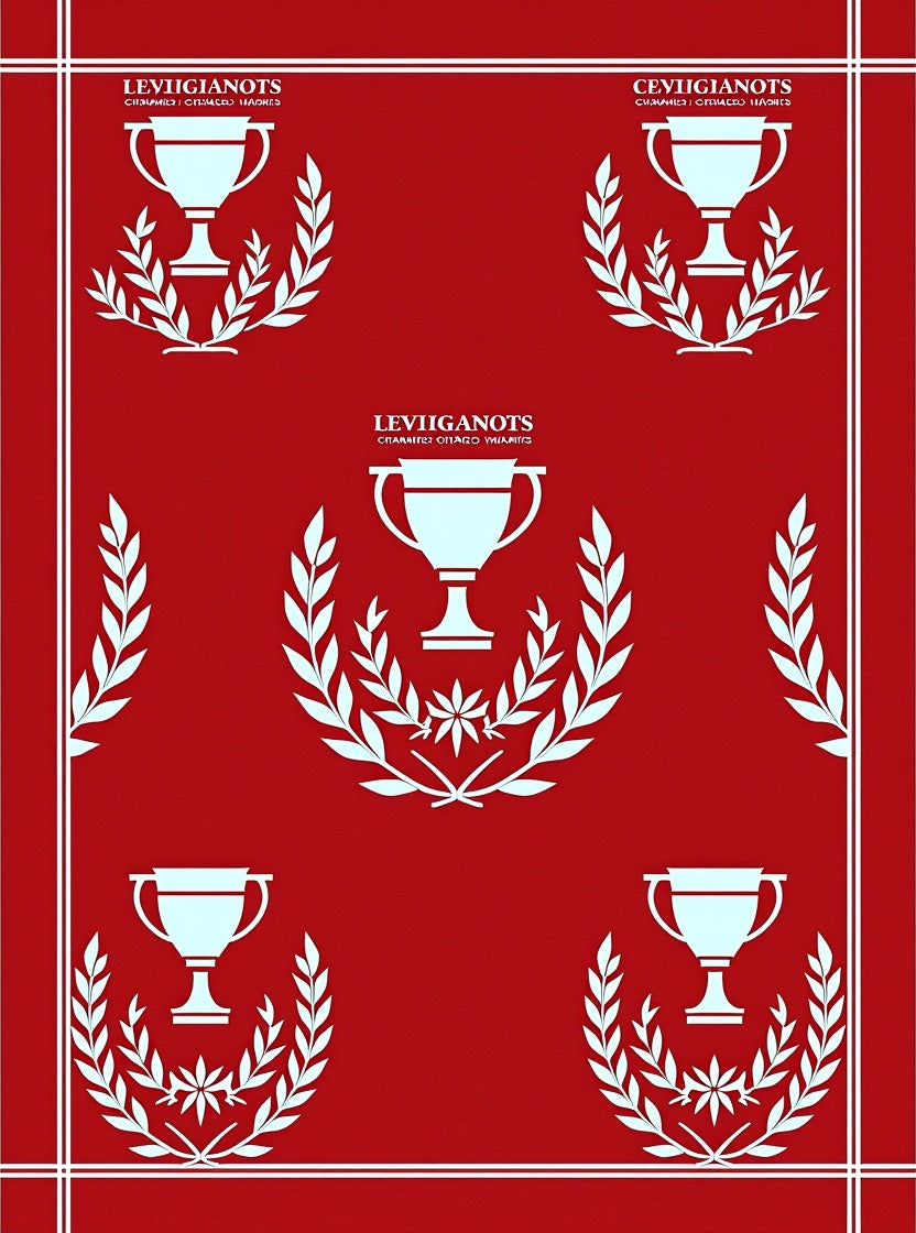 Crimson Laurel Trophy Repeating Rug