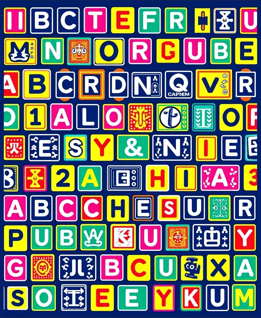 Colorful Alphabet Blocks Playground Rug