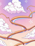 Candy Floss Sky Ribbon Stars Rug