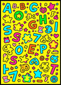 Fun Alphabet and Star Collage Rug