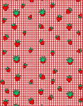 Red Gingham Strawberry Fruit Patch Rug