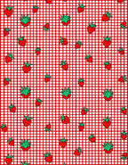 Red Gingham Strawberry Fruit Patch Rug