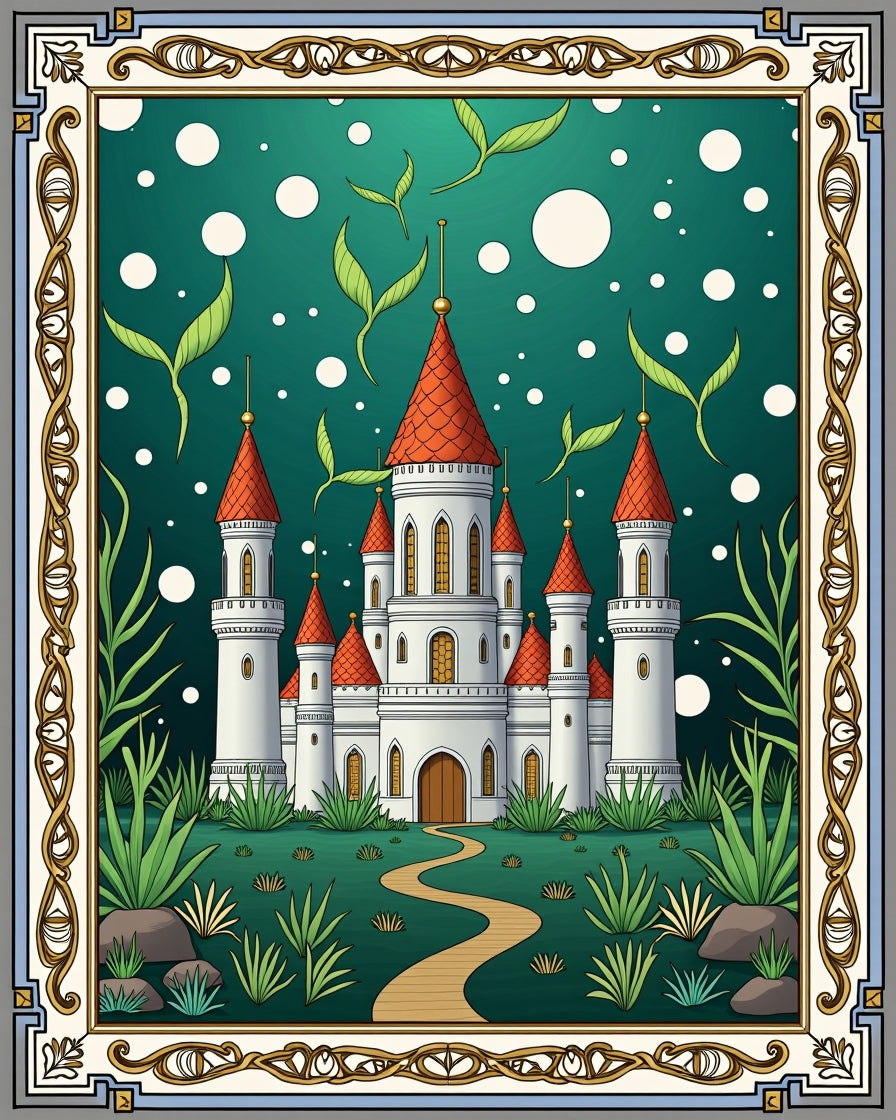 Enchanted Castle Emerald Garden Path Rug