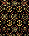 Golden Sun Medallion Black Rug