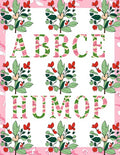 Pink Floral Botanical Alphabet Letters Rug