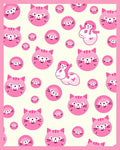 Pink Cat Face Circle Collage Rug