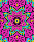 Vibrant Hot Pink Floral Starburst Rug