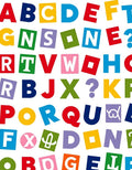 Colorful Alphabet Collage Scattered Letters Rug