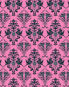 Hot Pink Baroque Floral Medallion Rug