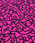 Hot Pink Black Swirl Continuous Line Rug