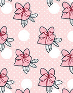 Pink Gift Bow Polka Dot Whimsical Rug