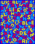 Bold Red Yellow Alphabet Chaos Rug