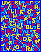 Bold Red Yellow Alphabet Chaos Rug