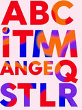 Bold Colorful Abstract Alphabet Rug