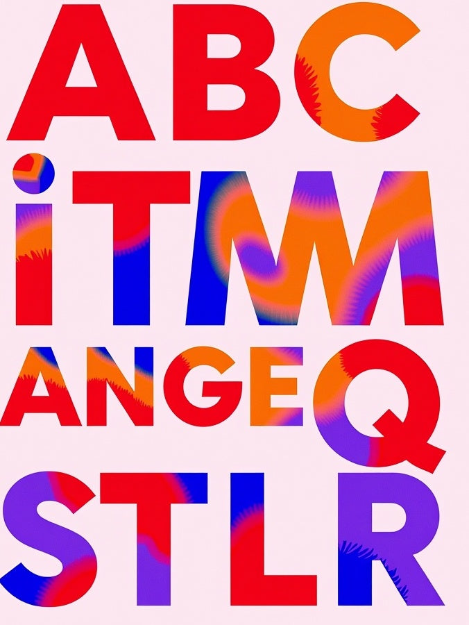 Bold Colorful Abstract Alphabet Rug
