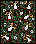 Whimsical White Reindeer Floral Garland Rug