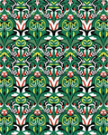 Bold Emerald Green Abstract Symmetry Rug