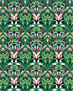 Bold Emerald Green Abstract Symmetry Rug