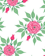 Pink Rose Garden Botanical Whimsy Rug