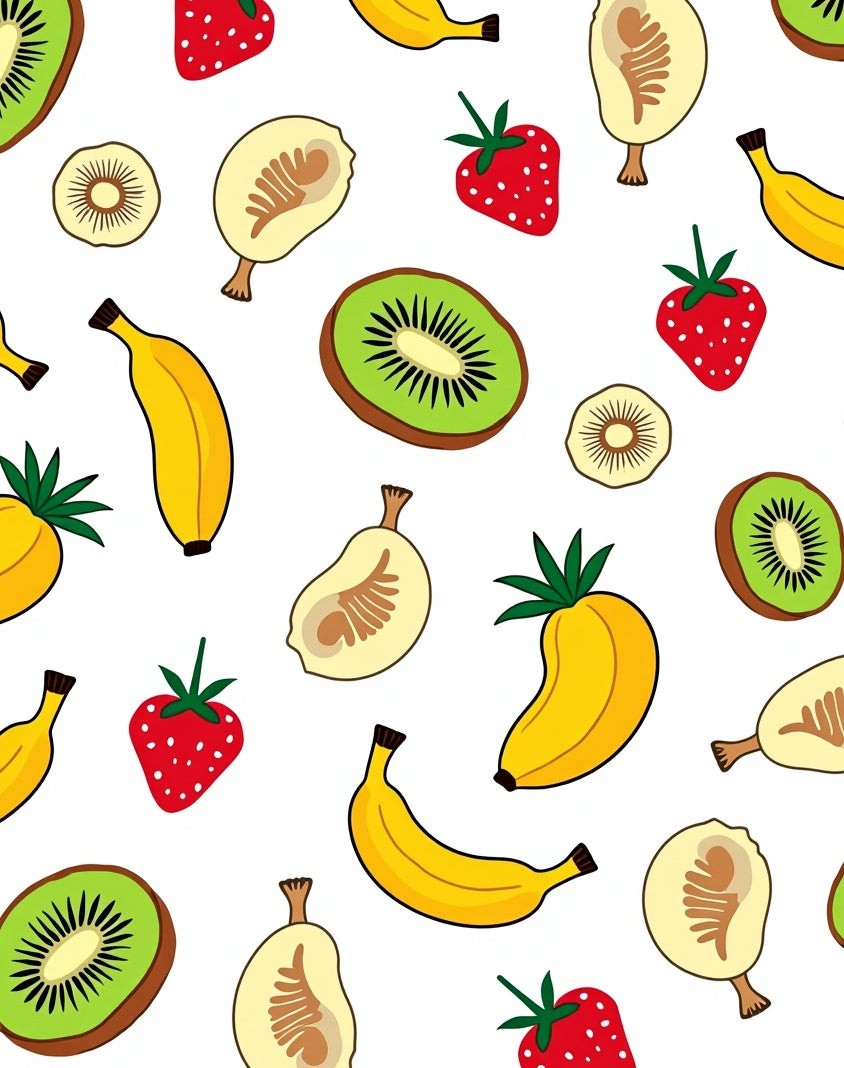 Juicy Fruit Medley Red Strawberry Banana Kiwi Rug