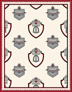 Crest Shield Regal Red Border Rug