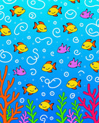 Golden Fish Pink Swirl Ocean Rug