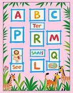 Whimsical Safari Alphabet Giraffe Rug