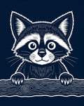 Whimsical Raccoon Wood Texture Graphic Rug