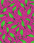 Vibrant Green Leaf Swirls Rug