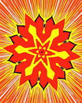 Radiant Red Yellow Burst Mandala Rug