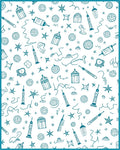 Turquoise Doodle Lantern Starburst Medallion Rug