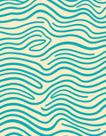Teal Wavy Stripes Cream Rug