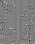 Minimalist Black White Geometric Maze Rug