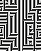 Minimalist Black White Geometric Maze Rug