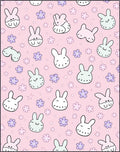 Cute Pink Bunny Flower Collage Rug