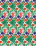 Coral Blue Green Tropical Bird Folia Rug