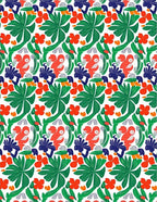Coral Blue Green Tropical Bird Folia Rug