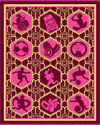 Pink and Burgundy Geometric Sports Hexagons Rug