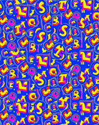 Bold Blue Alphabet Blocks Rug