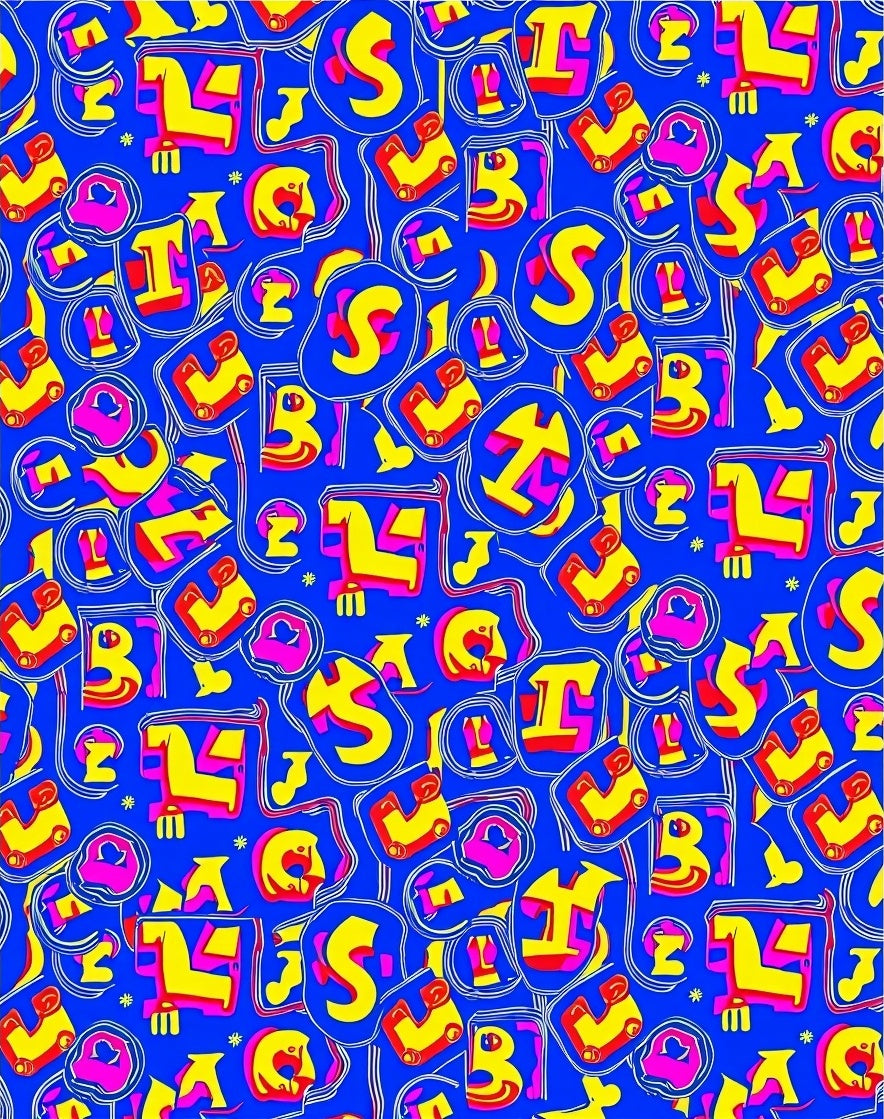 Bold Blue Alphabet Blocks Rug
