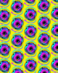 Vibrant Yellow Pink Blue Abstract Forms Rug