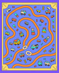 Kids Vehicles Orange Road Game Rug