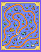 Kids Vehicles Orange Road Game Rug