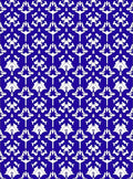 Rich Royal Blue White Symmetry Rug