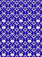 Rich Royal Blue White Symmetry Rug