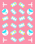 Cute Pink Airplane Cloud Motif Rug