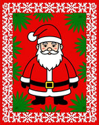 Christmas Santa Red Snowflake Border Rug