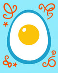 Whimsical Sunny Egg Bright Border Rug