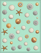 Seaside Treasures Nautilus Shell Starfish Medallion Rug
