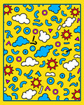 Playful Yellow Sky Sun Cloud Elements Rug
